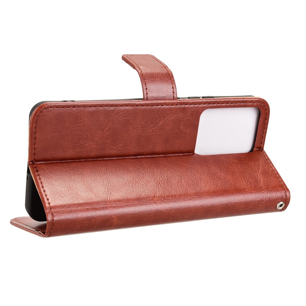 Őrült könyvtáska a Realme 14 5G-hez - barna színben