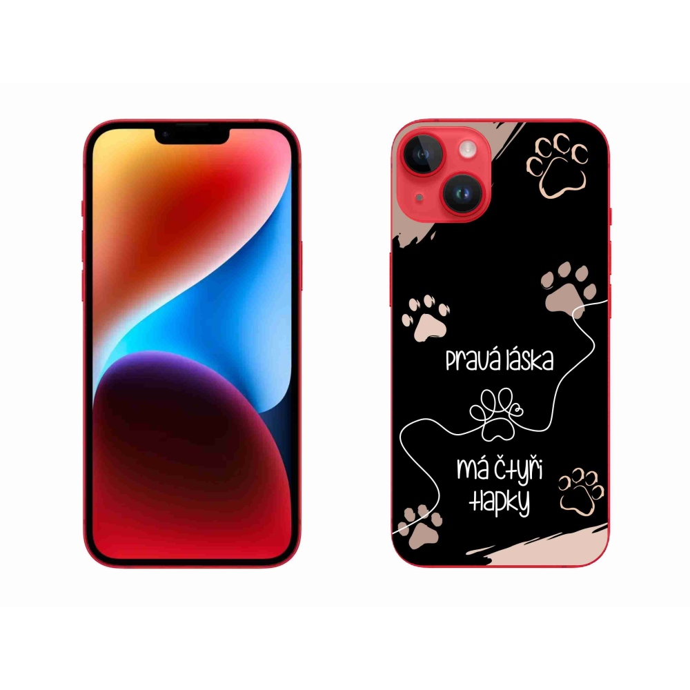 Zselés borítás mmCase iPhone 14 Plus készülékhez - kutyamotívum 1 fekete háttér