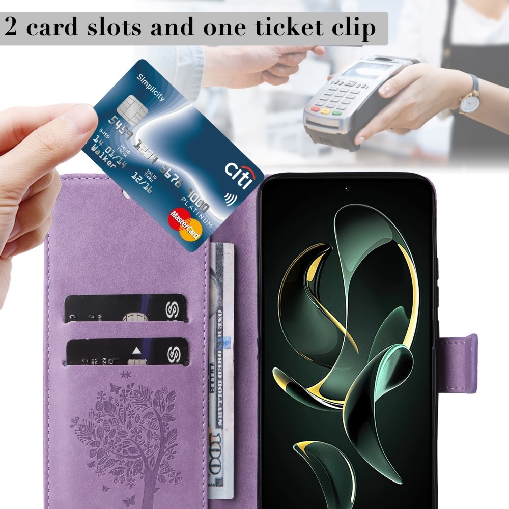 Fa könyv tok Xiaomi 13T/13T Pro - világos lila