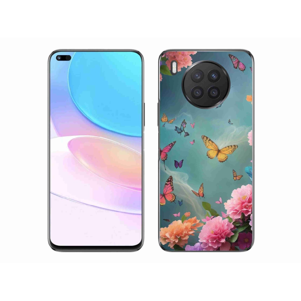 Gél borító mmCase a Honor 50 Lite készülékhez - színes virágok és pillangók