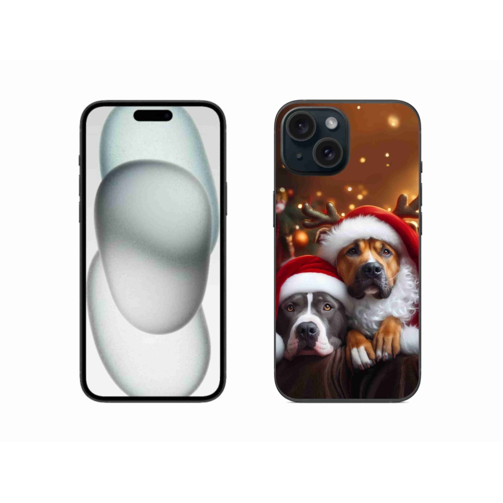Gél borítás mmCase iPhone 15-hez - Karácsonyi kutyák