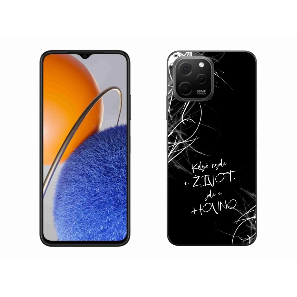 Gél borító mmCase a Huawei Nova Y61 készülékhez - vicces szöveg 16 fekete háttér