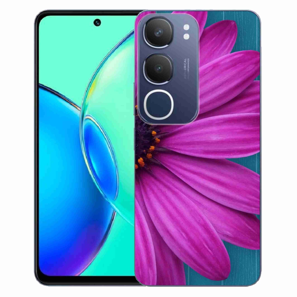 Zselés borítás mmCase Vivo Y19s készülékhez - lila margaréta