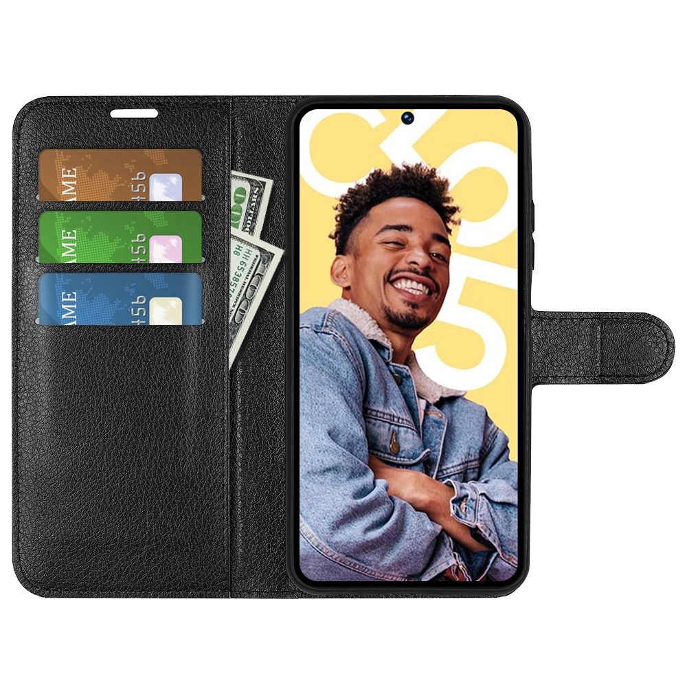 Litchi könyvtáska a Realme C55 készülékhez - fekete