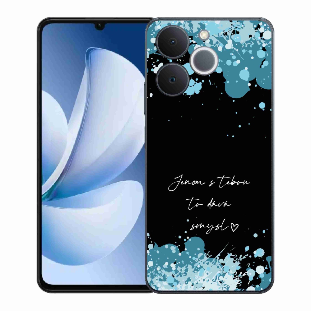 Gél borító mmCase a Realme Note 70T-hez - szerelmes szöveg fekete háttérrel