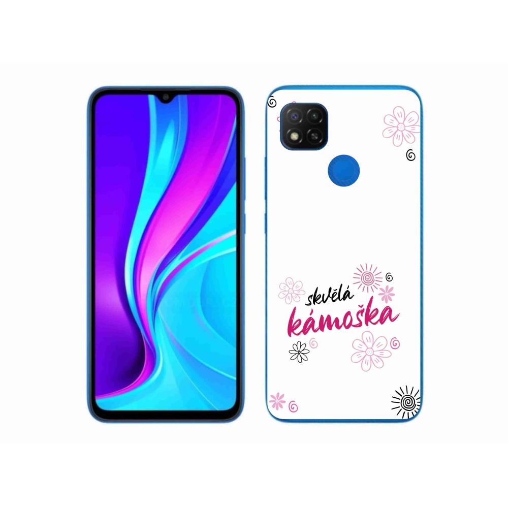 Gél borító mmCase a Xiaomi Redmi 9C - nagyszerű haver fehér háttérrel