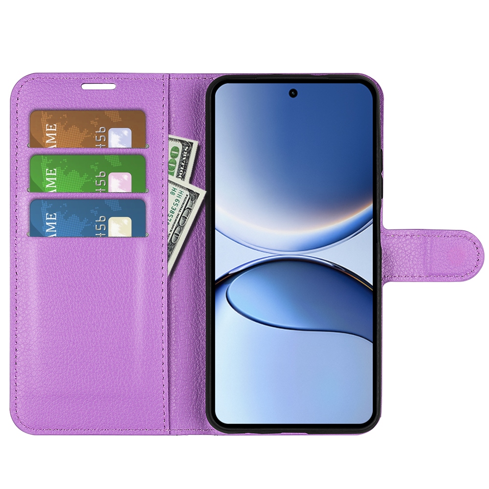 Litchi könyv tok a Xiaomi Poco F7 5G-hez - lila