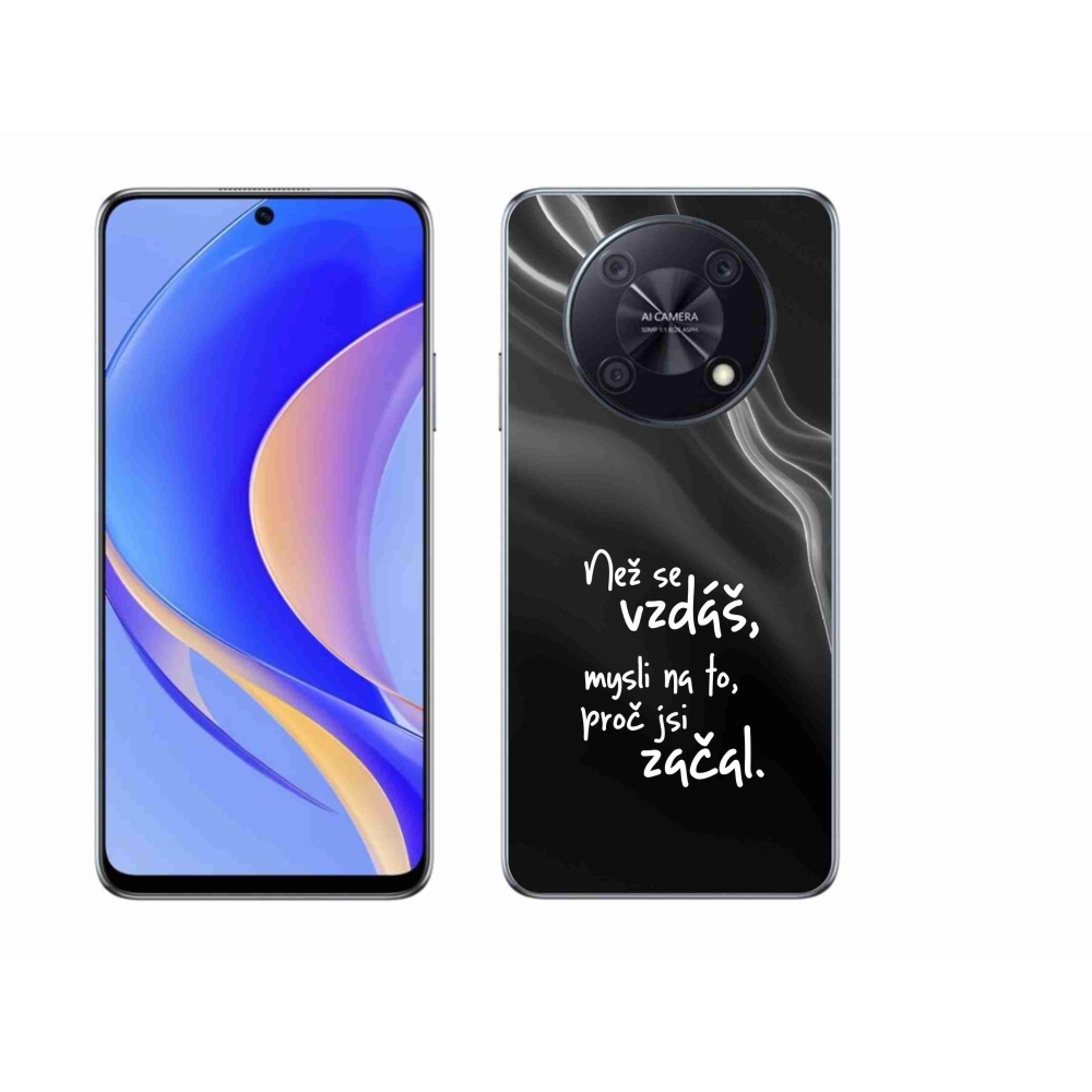 Gél borító mmCase a Huawei Nova Y90 - idézet 2 fekete háttérrel