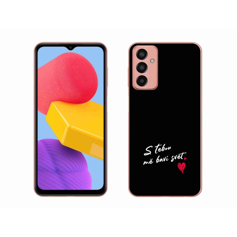 Gél borító mmCase Samsung Galaxy M13 készülékhez - szerelmes szöveg 1 fekete háttér