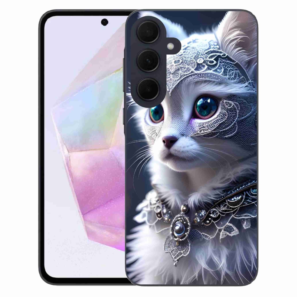 Gél védőhuzat mmCase Samsung Galaxy A35 5G - fehér macska