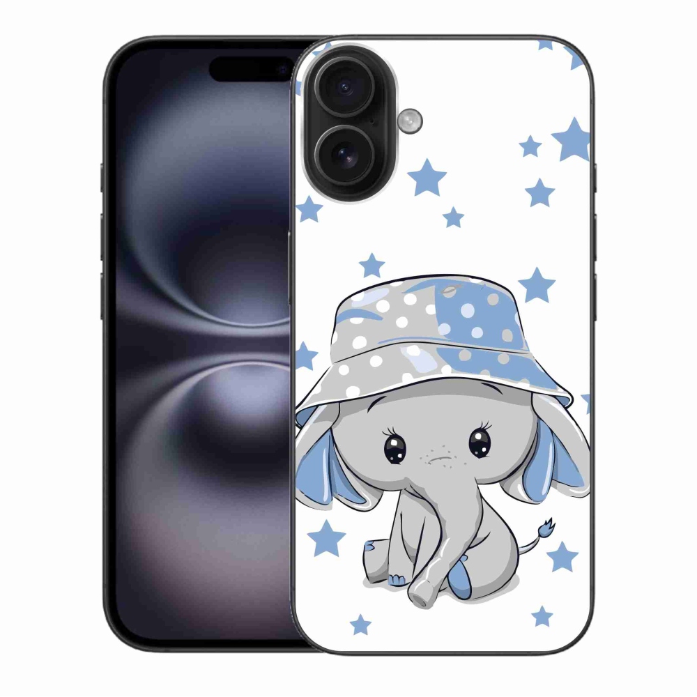 Zselés borítás mmCase iPhone 16 Plus készülékhez - kék elefánt