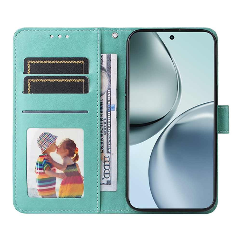 Napraforgó könyvtáska a Realme 14 Pro+ 5G készülékhez - teal színű