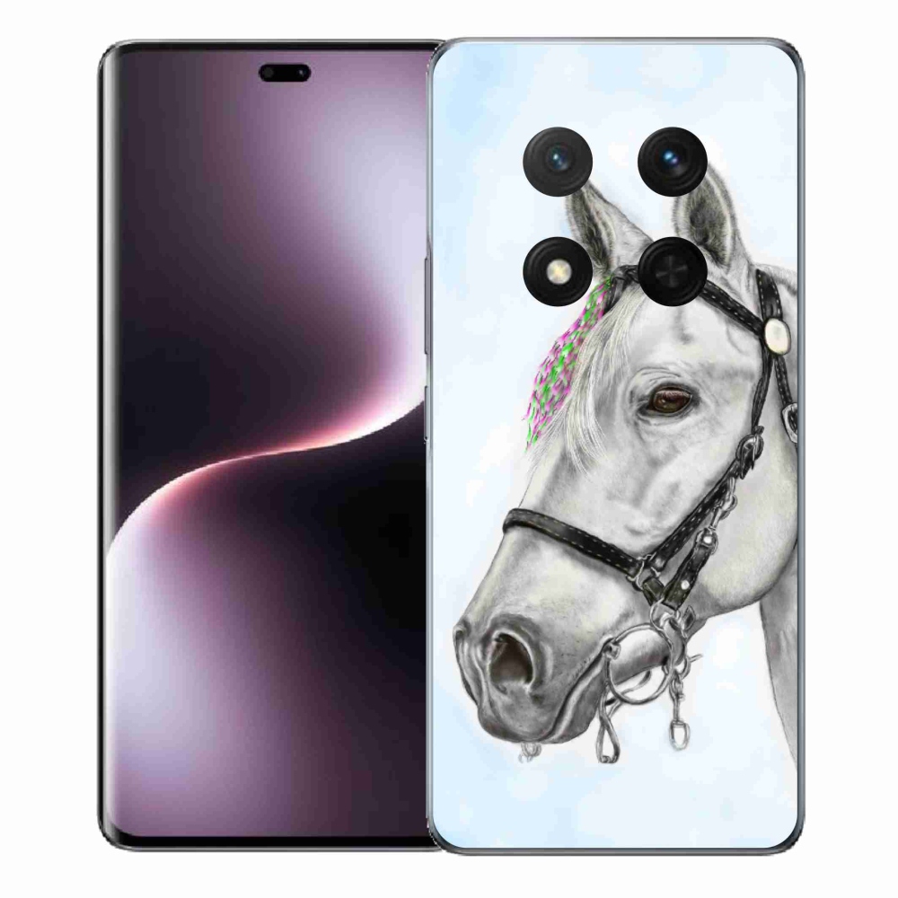 Zselés borítás mmCase a Honor Magic 7 Lite 5G számára - fehér ló 1