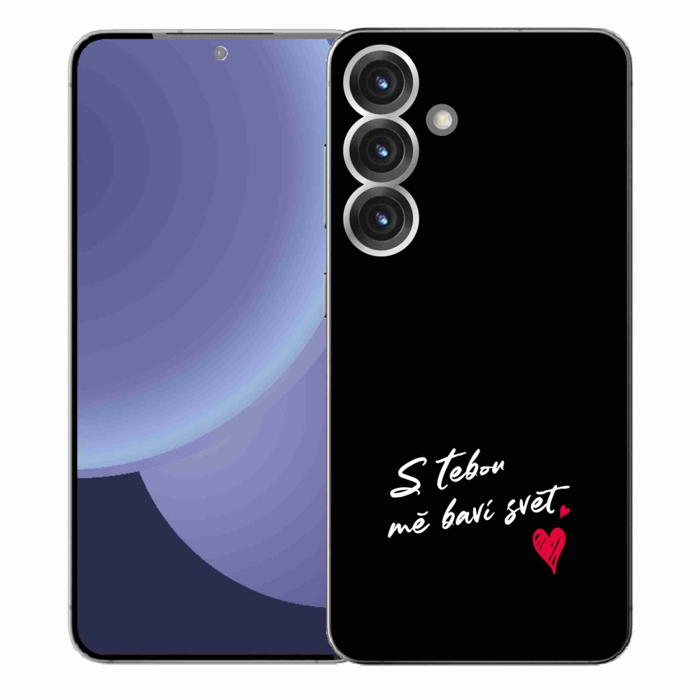 Gél borítás mmCase Samsung Galaxy S25+ készülékhez - szerelmes szöveg 1 fekete háttér