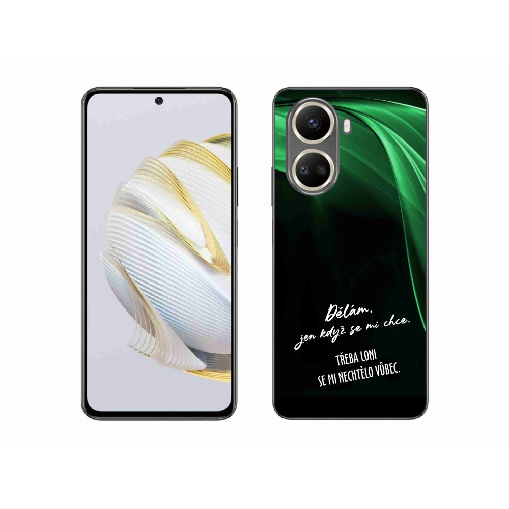 Gél borító mmCase a Huawei Nova 10 SE-hez - vicces szöveg 12 fekete háttérrel