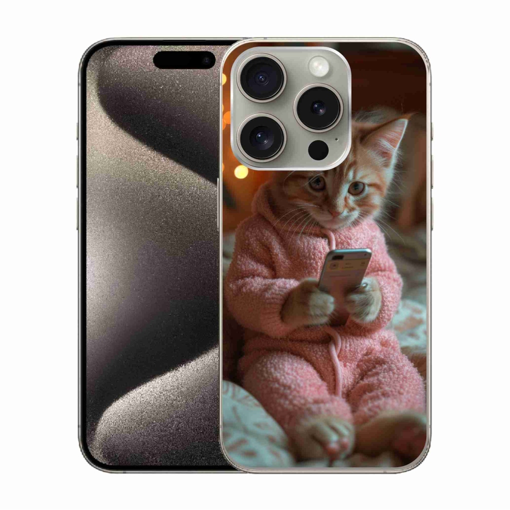 Zselés borítás mmCase iPhone 15 Pro készülékhez - baba mobillal