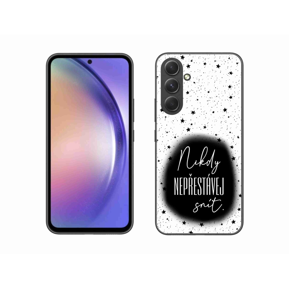 Gél borítás mmCase Samsung Galaxy A54 5G - idézet 1 fekete és fehér háttérrel