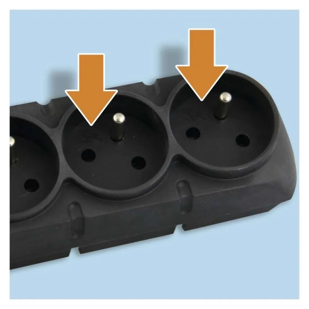 Túlfeszültségvédő - 8 aljzat, 1,5m - fekete