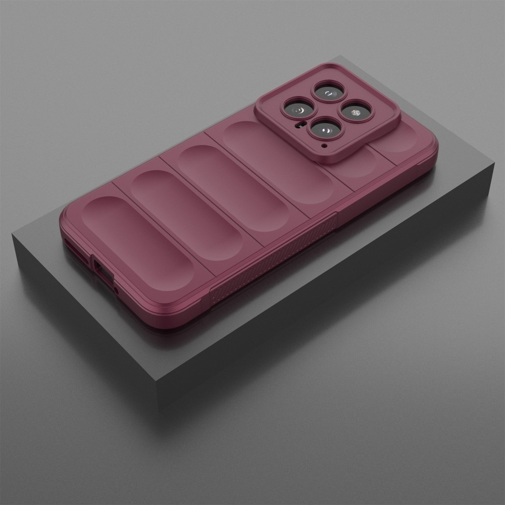 Rugg tartós zselés tok Xiaomi 14 - bordó színben