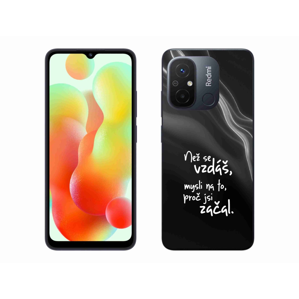 Gél borító mmCase a Xiaomi Redmi 12C-hez - idézet 2 fekete háttér