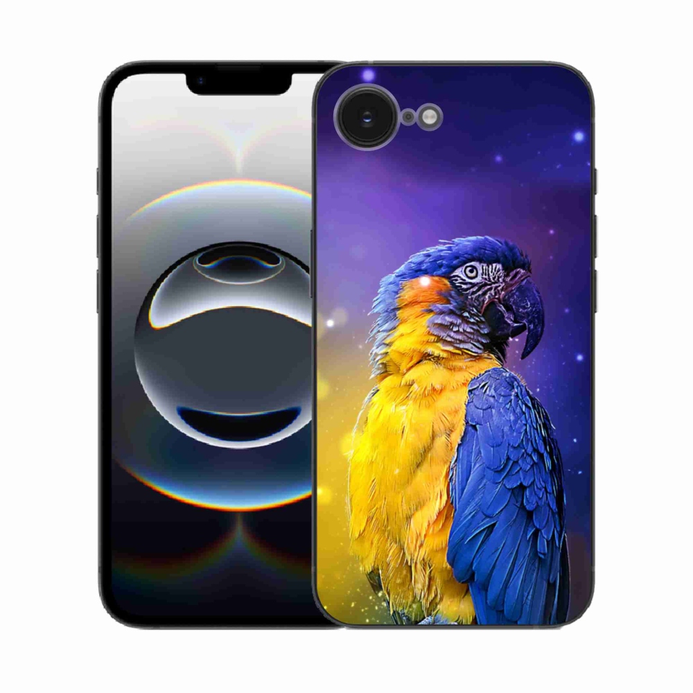 Zselés borítás mmCase iPhone 16e készülékhez - papagáj ara 1
