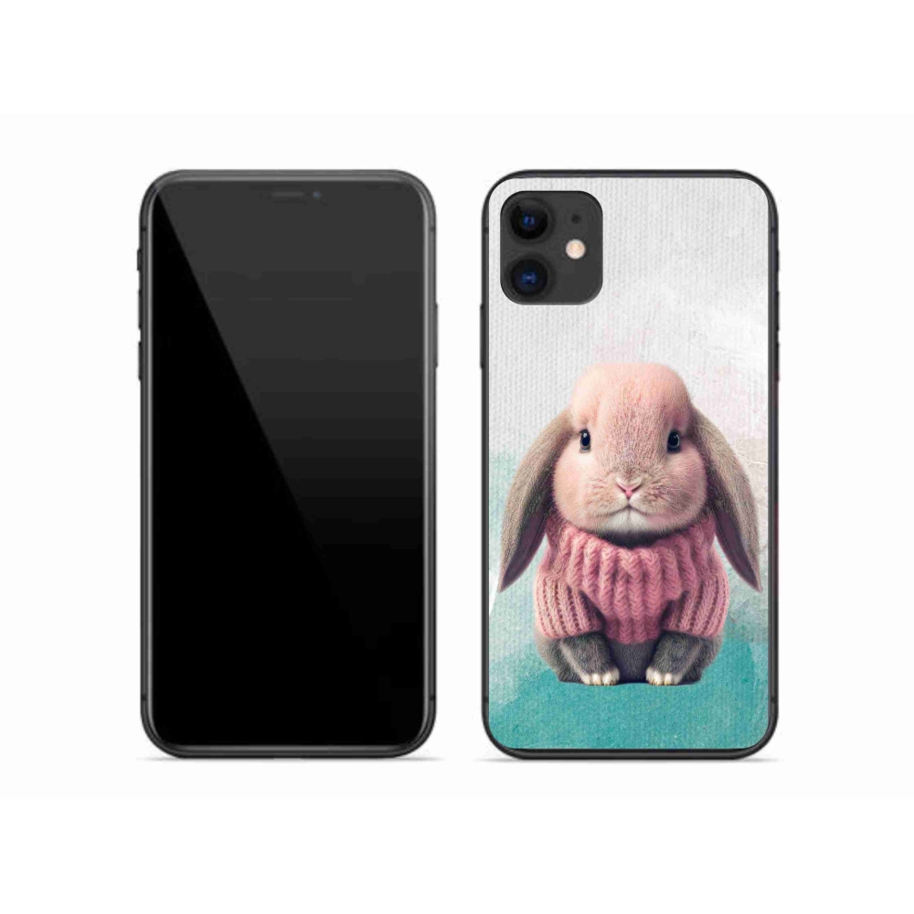 Gél borítás mmCase iPhone 11 készülékhez - nyúl pulóverben