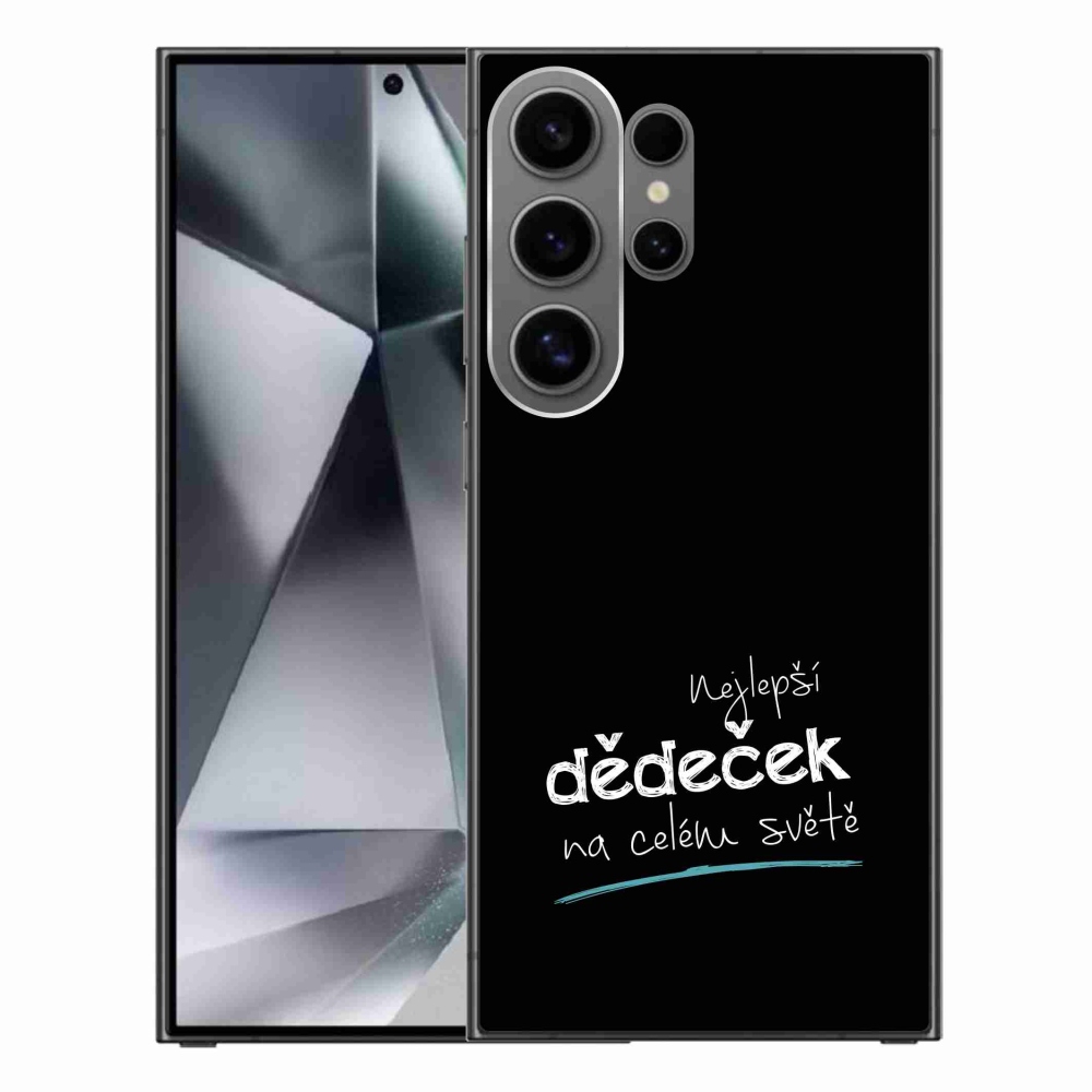 Gél borító mmCase Samsung Galaxy S24 Ultra - a legjobb nagypapa 3 fekete háttérrel