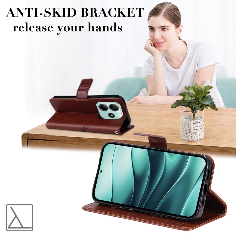 Fák könyve tok Xiaomi Redmi Note 14 5G - barna színben