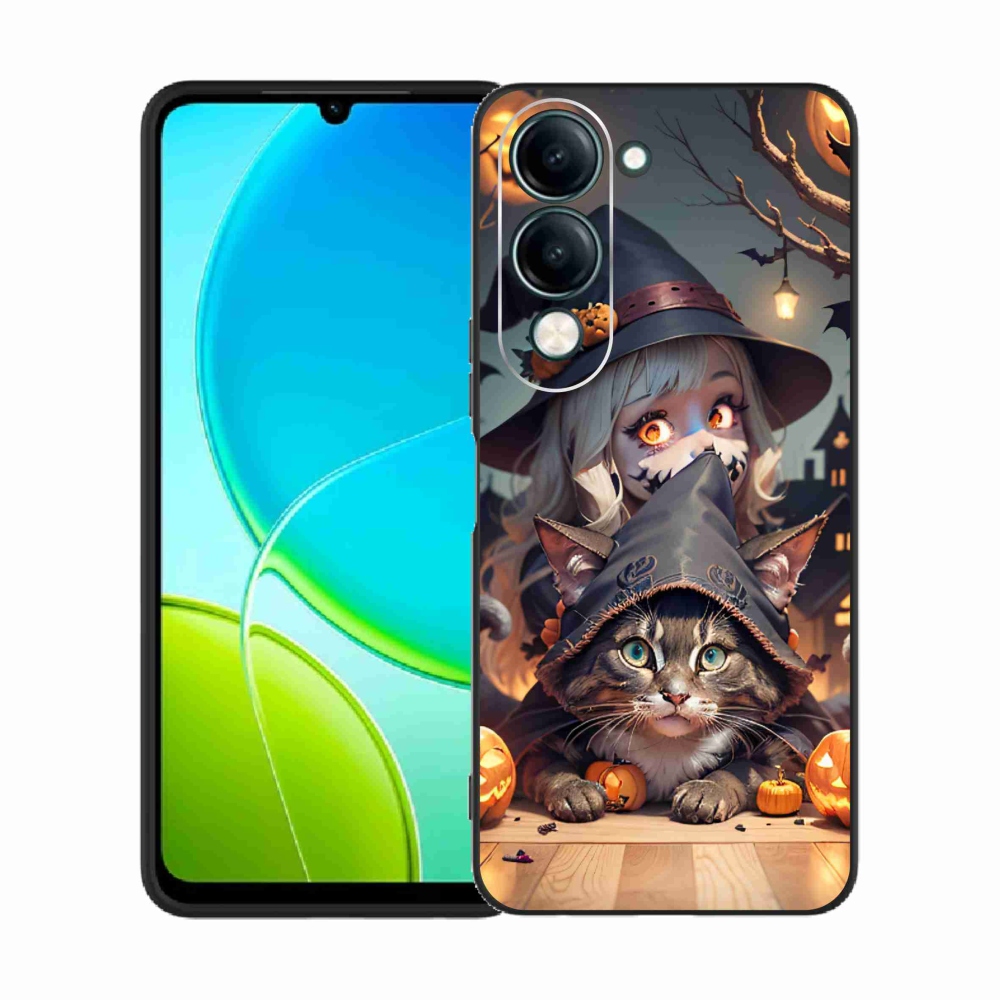 Gél borítás mmCase a Vivo Y29s 5G-n - boszorkány macskával