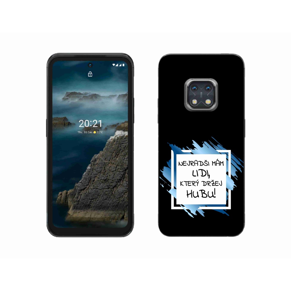 Zselés borító mmCase a Nokia XR20 készülékhez - vicces szöveg 7 fehér és fekete háttérrel