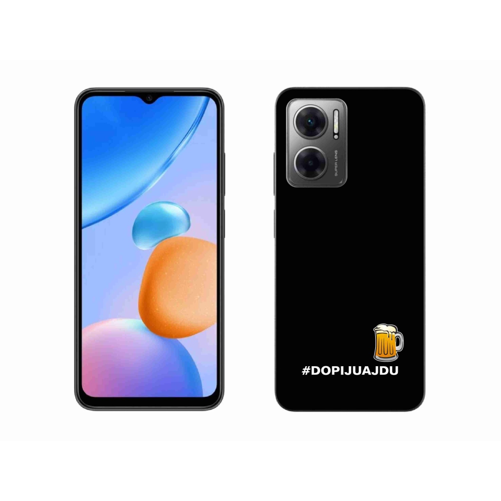 Gél borító mmCase a Xiaomi Redmi 10 5G - sör motívum 1 fekete háttérrel