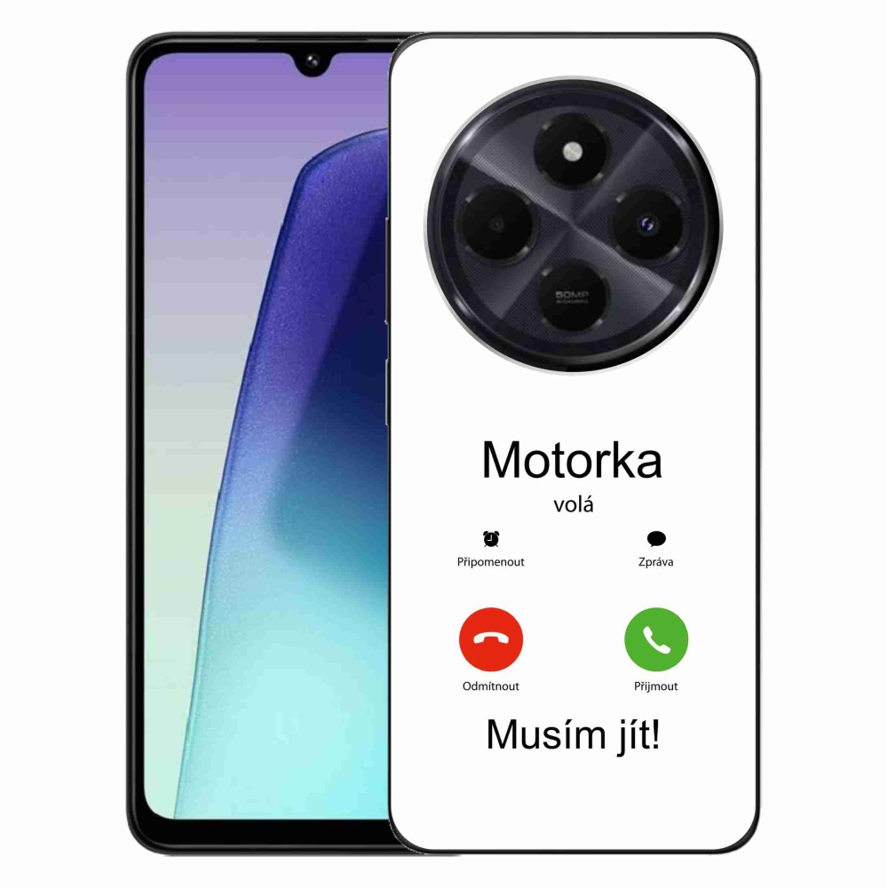 Gél borítás mmCase a Xiaomi Redmi 14C/Poco C75-hez - motoros hívó fehér háttér