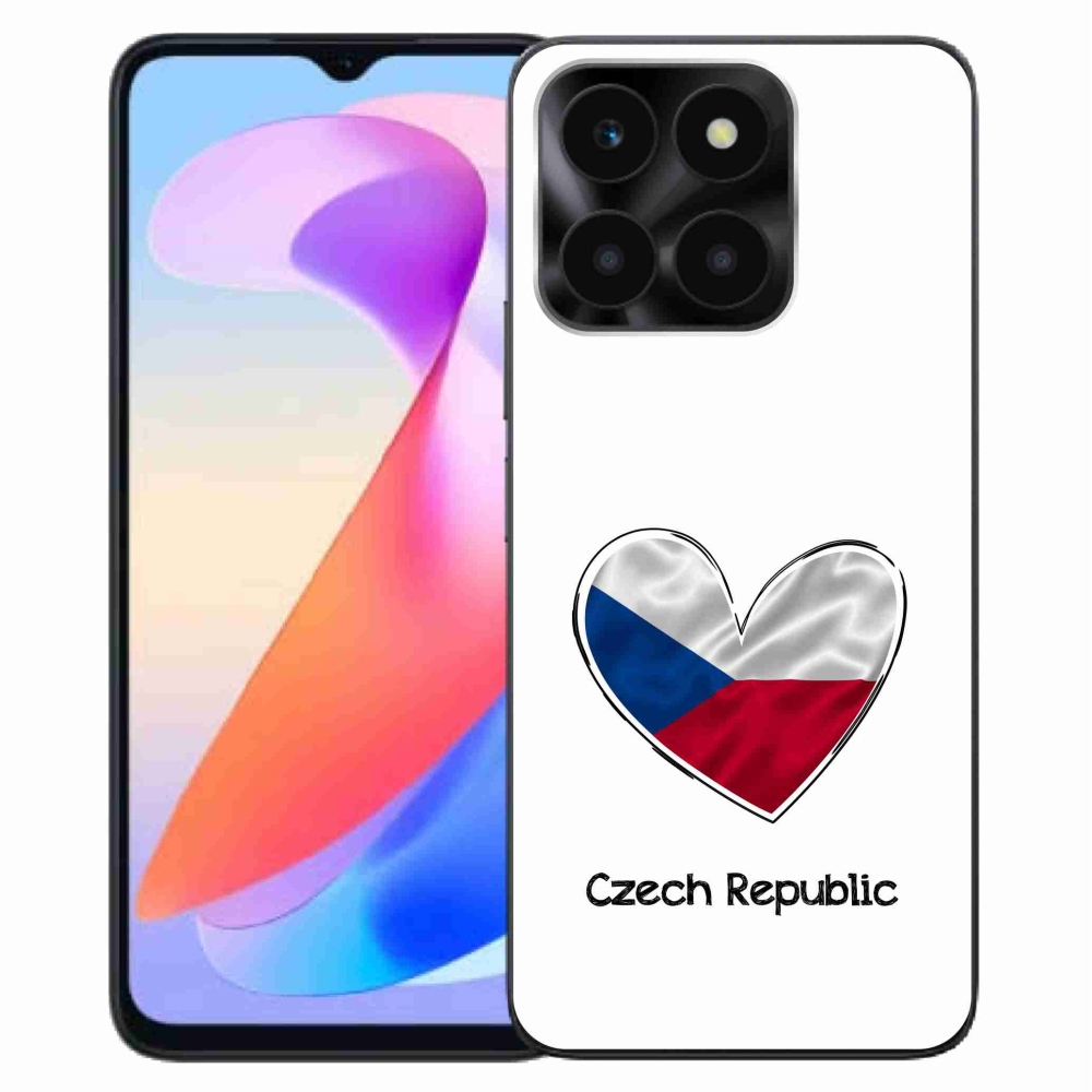 Gél borító mmCase a Honor X6a számára - szív zászló fehér háttérrel