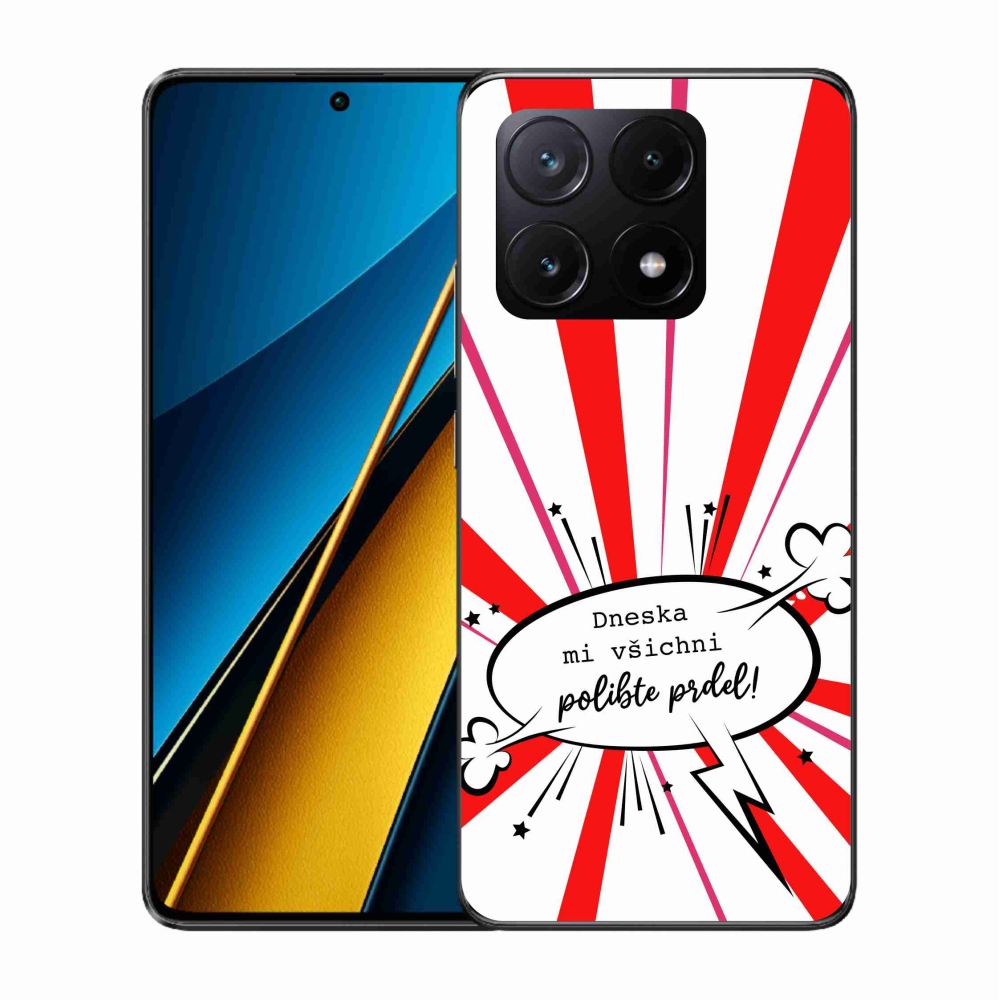 Gél borító mmCase a Xiaomi Poco X6 Pro 5G-hez - vicces szöveg 15 fehér háttérrel