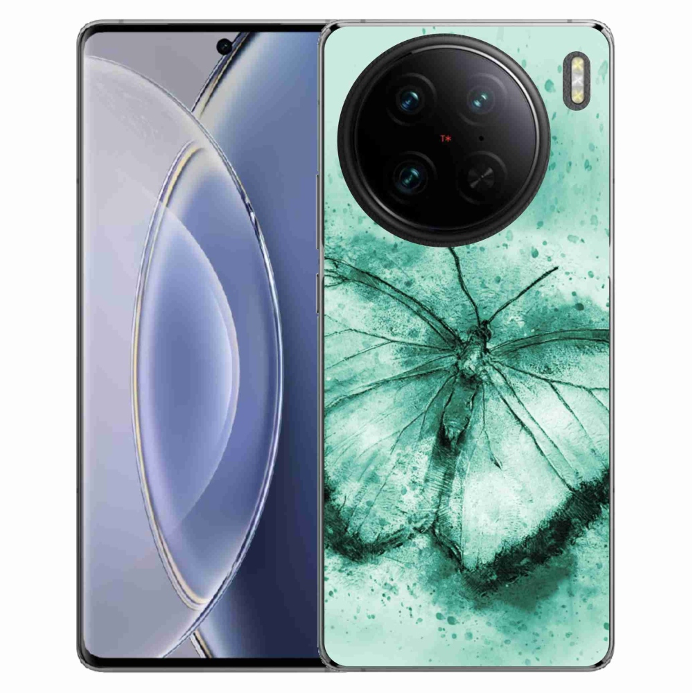 Gél tok mmCase a Vivo X90 Pro készülékhez - zöld pillangó