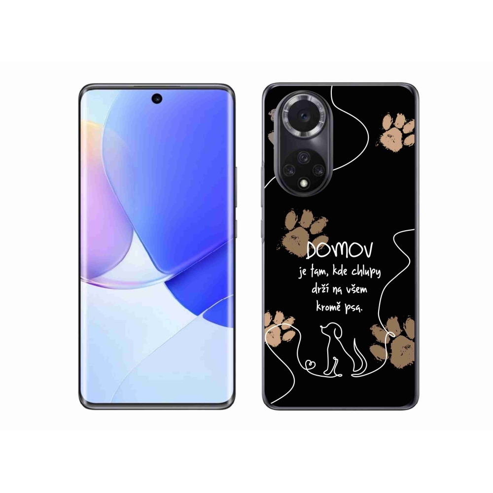 Gél borító mmCase a Huawei Nova 9 készülékhez - kutya motívum fekete háttérrel