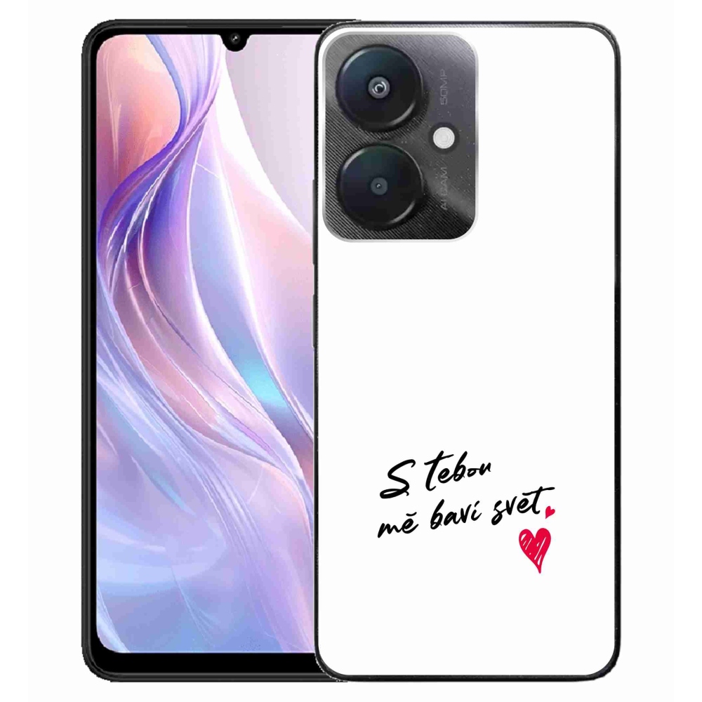 Gél borító mmCase a Xiaomi Redmi 13C 5G-hez - szerelmes szöveg 1 fehér háttér