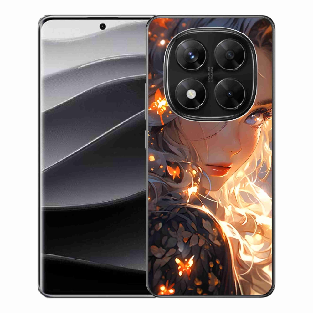 Gél borítás mmCase a Xiaomi Redmi Note 14 Pro 5G/Poco X7 5G számára - lány és pillangók