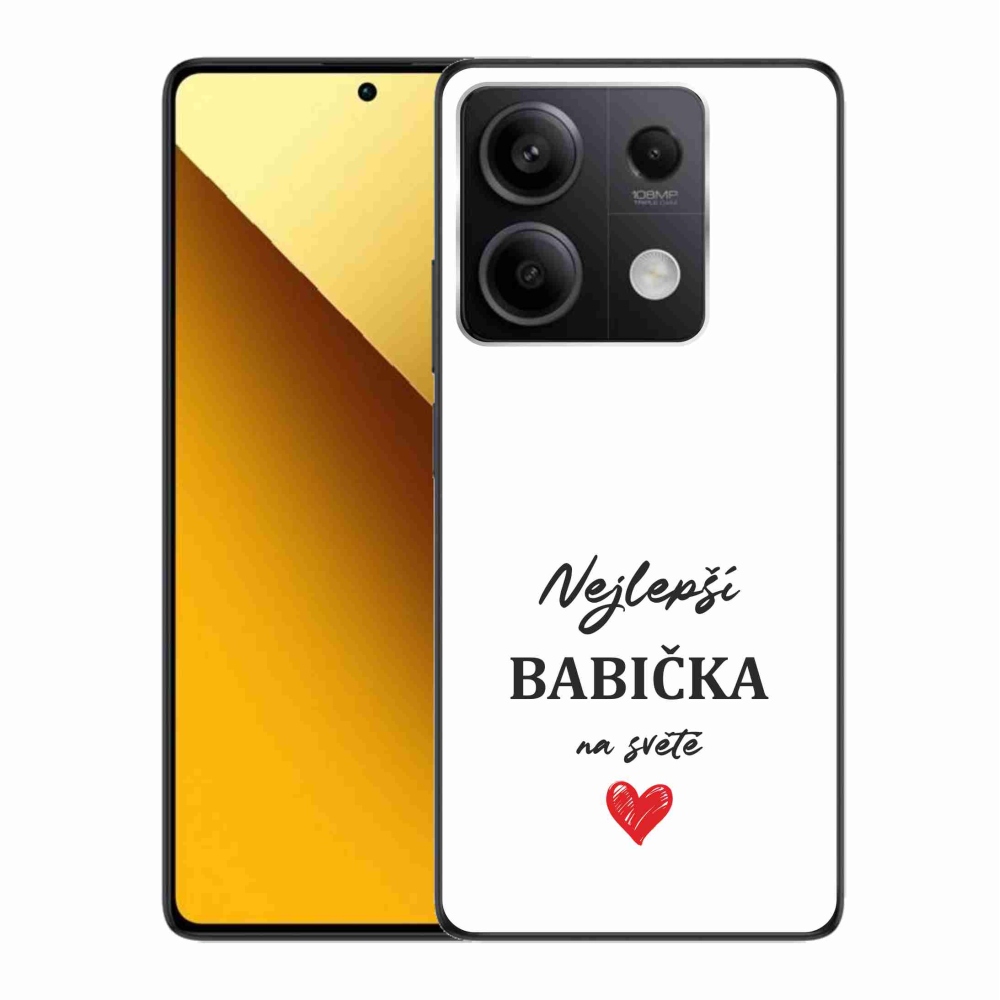 Gél borító mmCase a Xiaomi Redmi Note 13 5G számára - a legjobb nagymama 1 fehér háttérrel