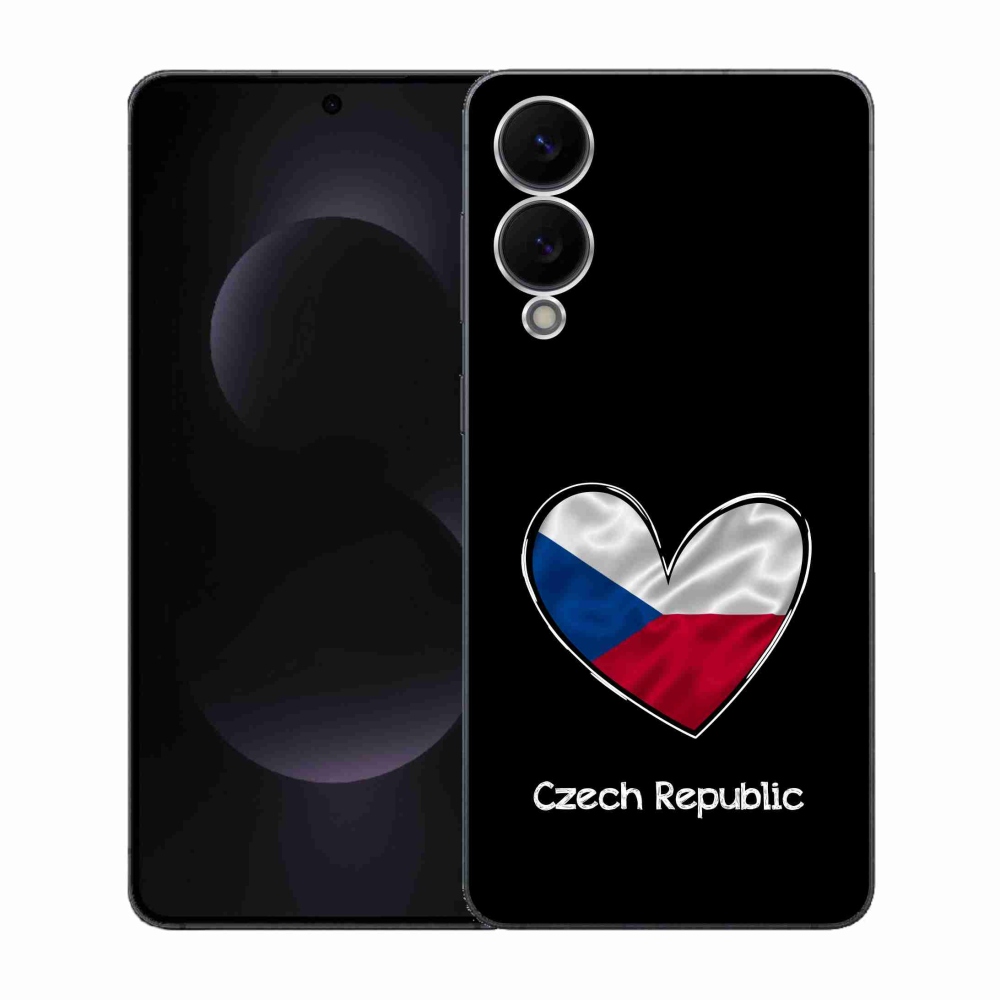 Gél borítás mmCase Samsung Galaxy S25 Edge készülékhez - zászlós szív fekete háttérrel