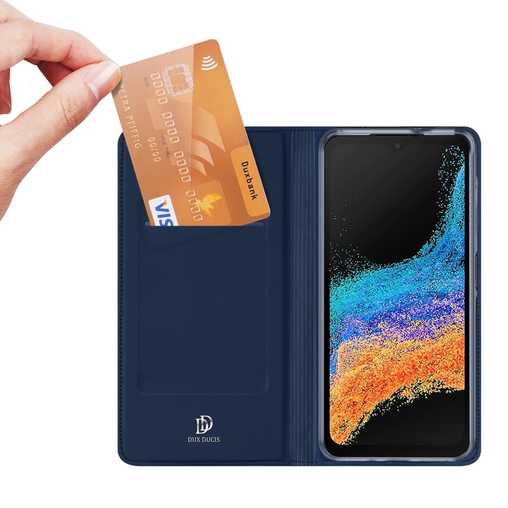 DUX könyvtáska Samsung Galaxy Xcover 7 Pro készülékhez - sötétkék