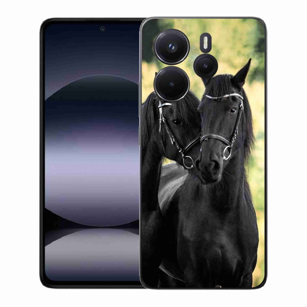 Gél borítás mmCase a Xiaomi Redmi Note 14-hez - két fekete ló