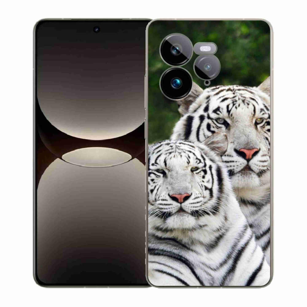 Gél borítás mmCase a Realme GT 7 Pro 5G-n - fehér tigrisek