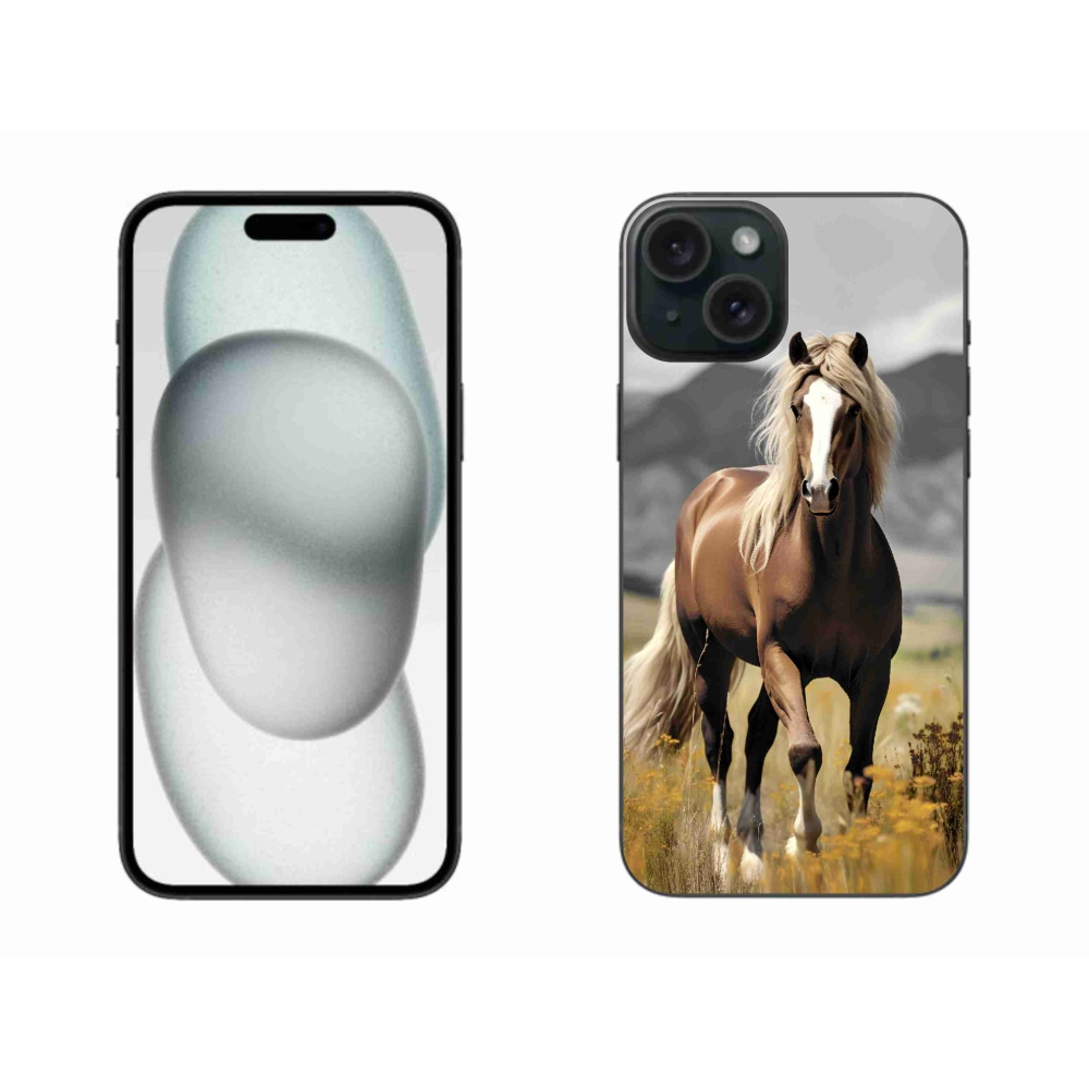 Zselés tok mmCase iPhone 15 Plus készülékhez - barna ló 1