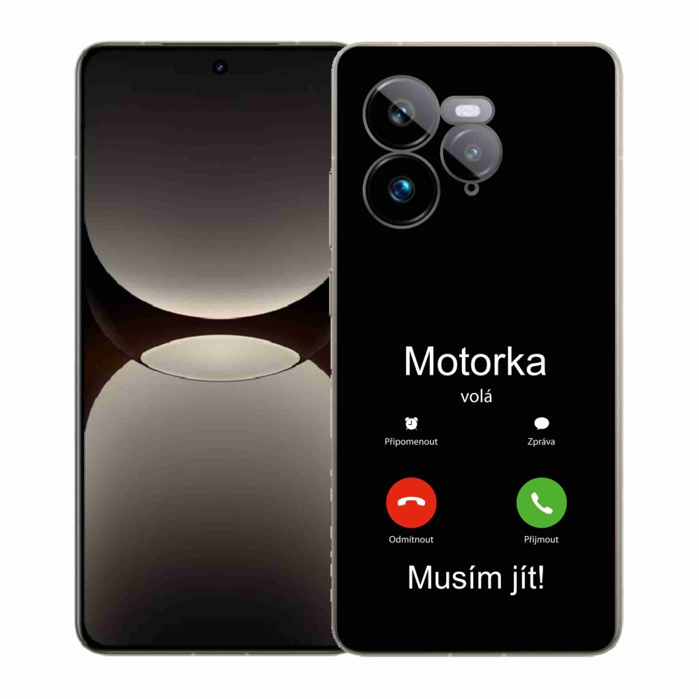 Gél borítás mmCase a Realme GT 7 Pro 5G készülékhez - motoros hívások fekete háttérrel