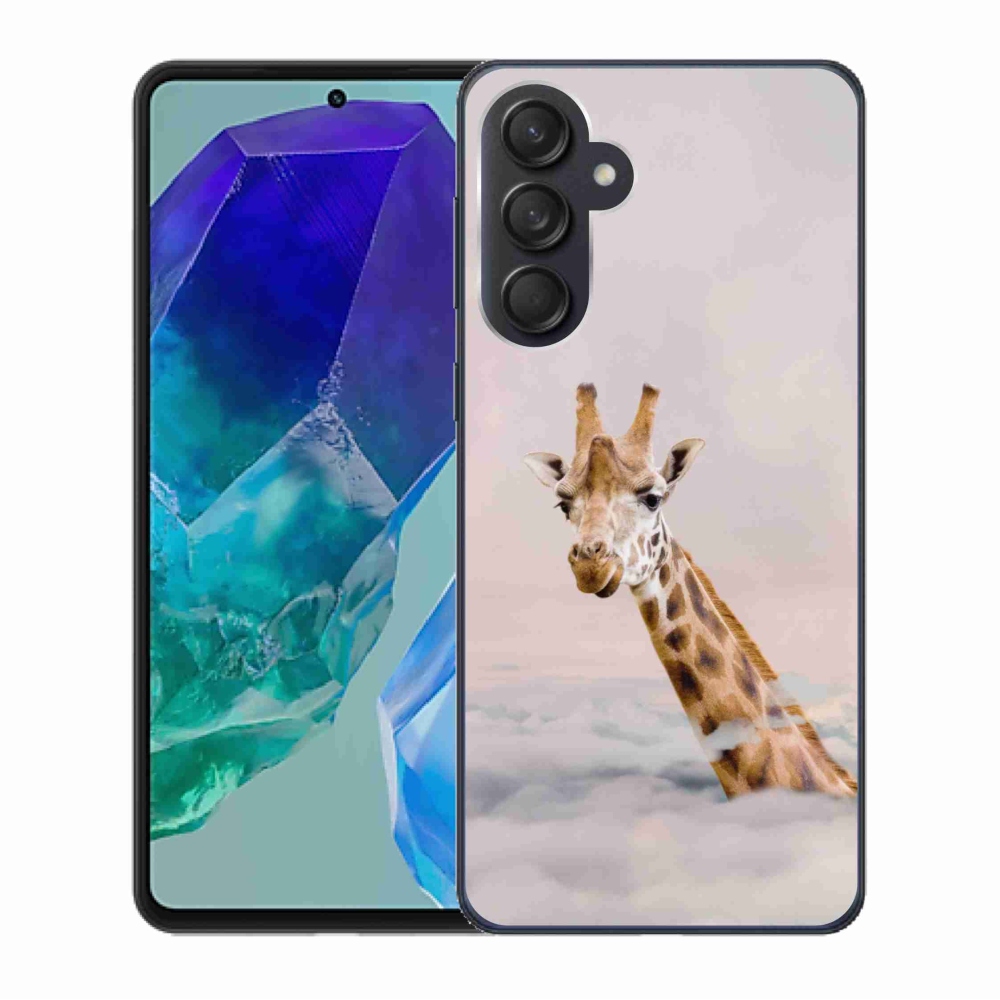 Zselés borítás mmCase Samsung Galaxy M55 5G - zsiráf a felhők között