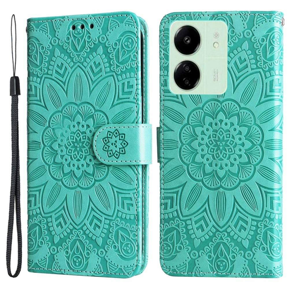 Napraforgó könyvtáska Xiaomi Poco C65/Redmi 13C - teáskék színben