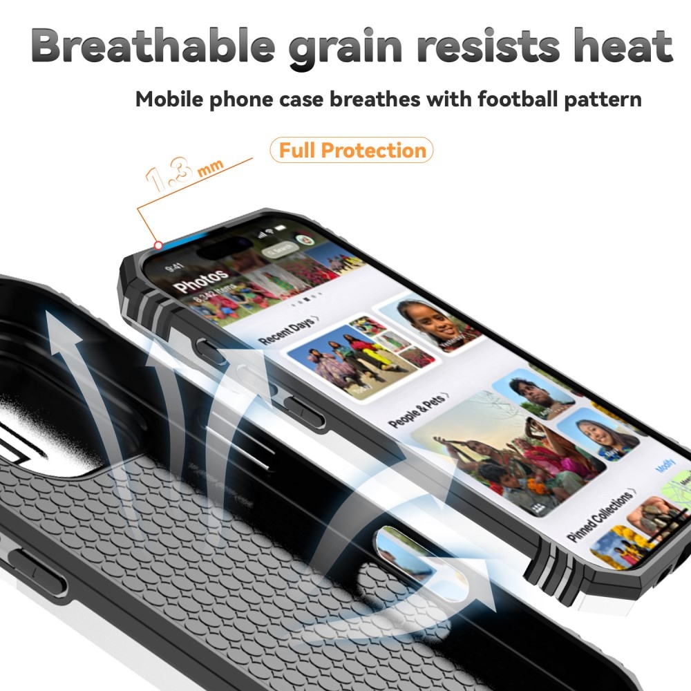 Tartós csúszásbiztos borítás iPhone 16 Pro készülékhez - ezüst