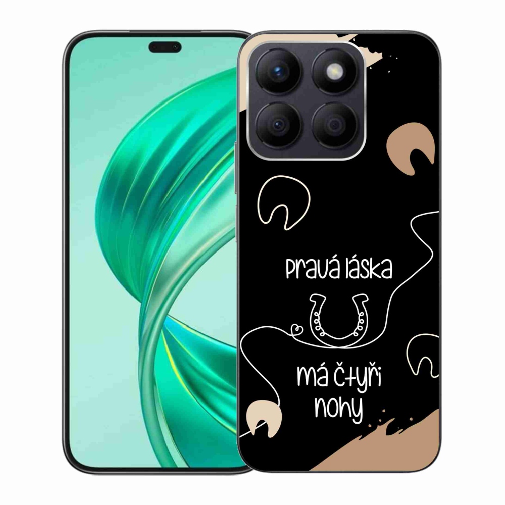 Gél borító mmCase a Honor X8b készülékhez - ló motívum fekete háttérrel