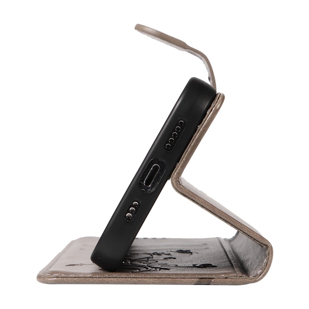 Virágos könyv tok Xiaomi Redmi Note 13-hoz - szürke